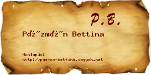 Pázmán Bettina névjegykártya
