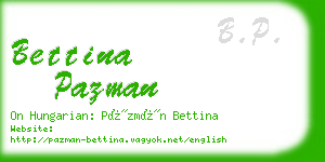 bettina pazman business card